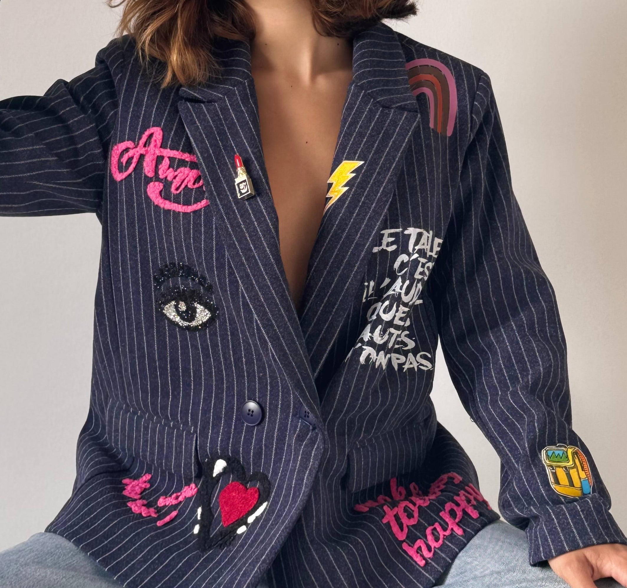 Blazer „good vibes“ mit Patches