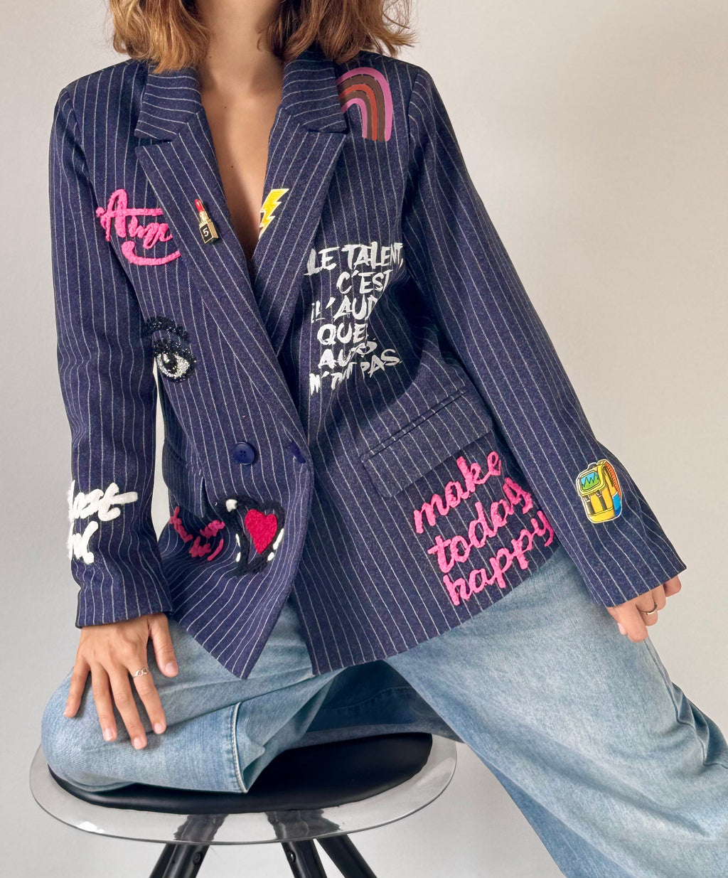 Blazer „good vibes“ mit Patches
