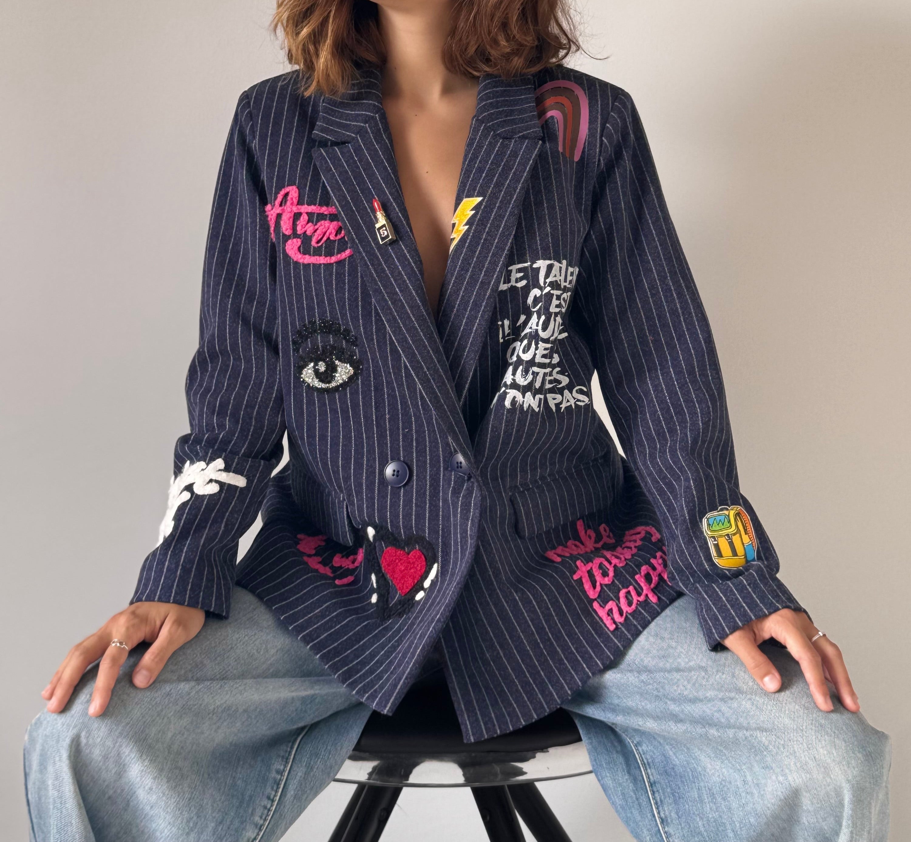 Blazer „good vibes“ mit Patches